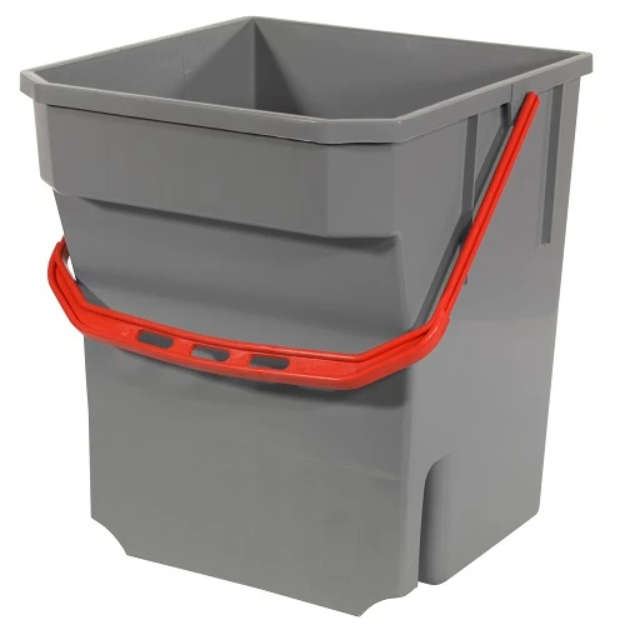 Cubo con asa rojo 28L